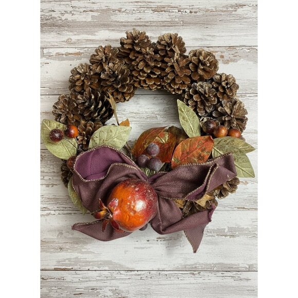 Autumn Pinecone Wreath Decor – Set of 2 - Picture 3 of 4